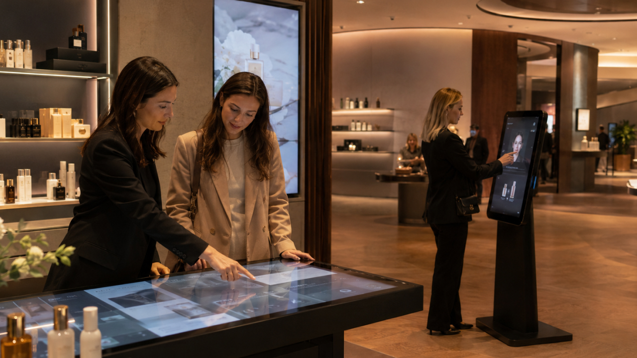 Interactive retail activation with touchscreen product discovery